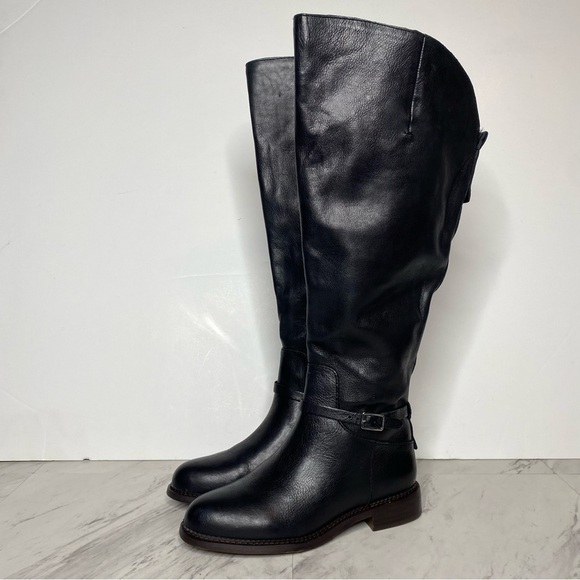 Franco Sarto Haylie Black Leather Wide Calf Tall Boot 5M - Picture 14 of 14